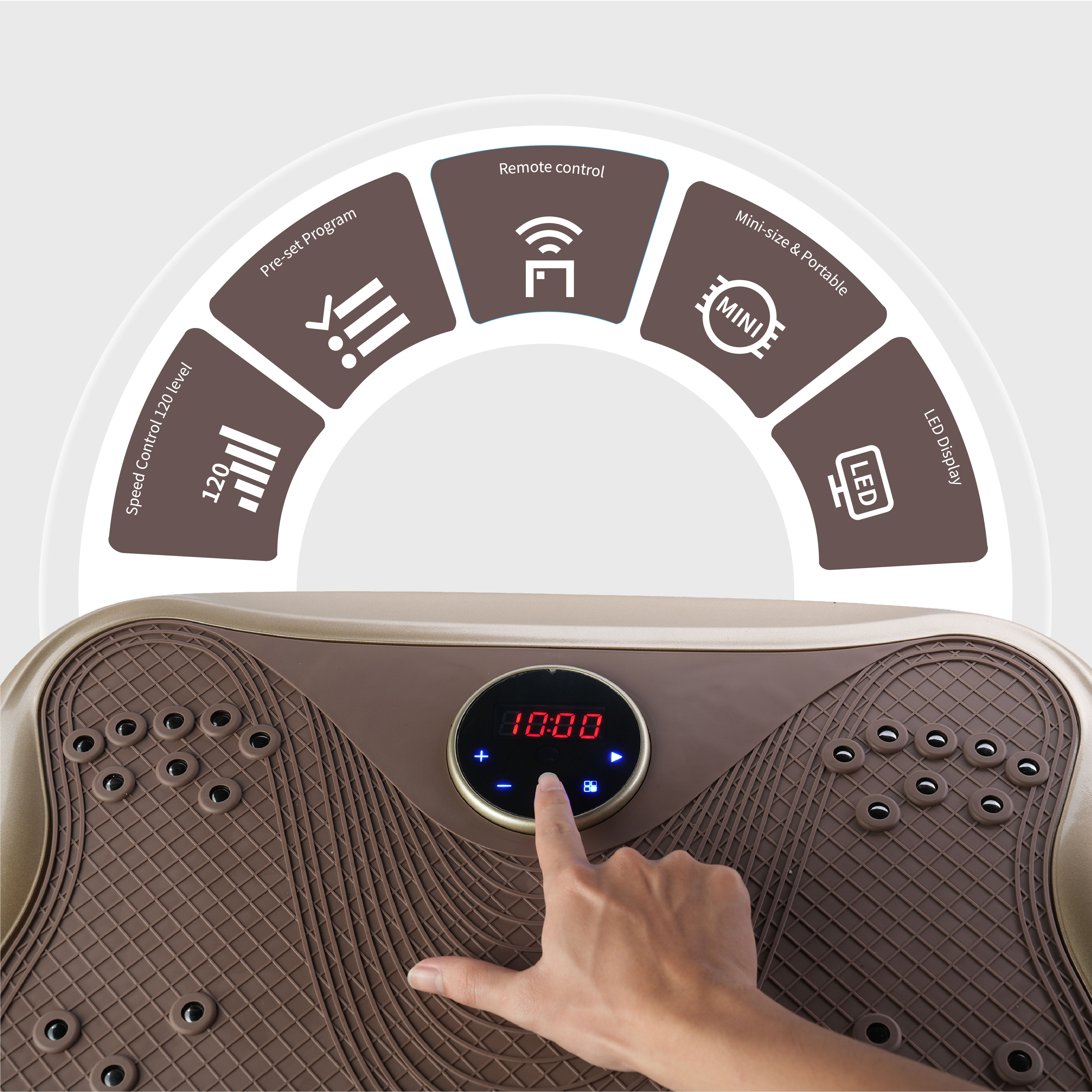 Vibration Plate Fitness Platform Whole Body Exercise Machine With 120 Speed Levels, Lymphatic Drainage, Fat Burning, And Weight Loss, Perfect For Women, Men, And Home Gym Exercise_voghion.com